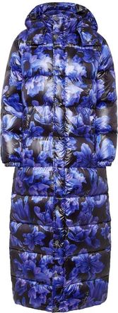 Philipp Plein Down Jacket Flowers - Dames - Dons jassen - Blauw - M - Nylon - Jassen