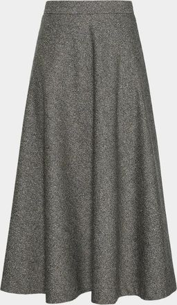 Max Mara Heathered Knit A-Line Midi Skirt
