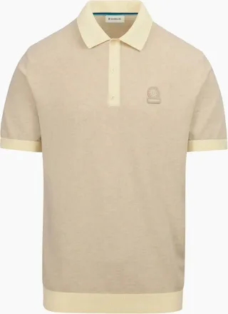 Sandbanks Mens Sandbanks 3-Button Knitted Polo STONE - Cream - Size: 40