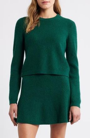 French Connection Vhari Rib Knit Top in 30-Evergreen at Nordstrom Rack, Size X-Large