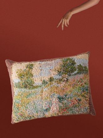 By Walid 1910s Needlepoint Wool, Linen and Cotton Cushion (25.5in/65cm)