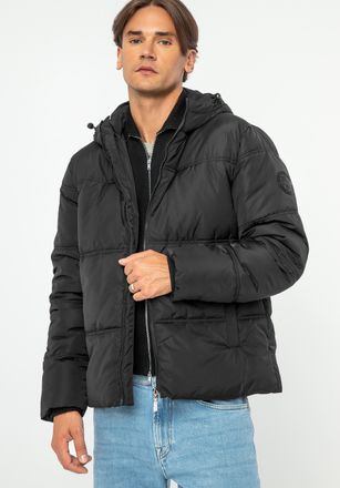 Wittchen Heren Gewatteerde Jas met Monogram Zwart Polyester