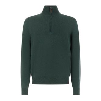 Jacob Cohen Lupetto c/zip - Heren - Coltruien - Groen - S - Wol - Truien & Vesten