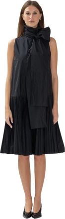 P.A.R.O.S.H. Pimpy Midi Jurk - Dames - Casual kleedjes - Zwart - M - Polyester - Kleedjes