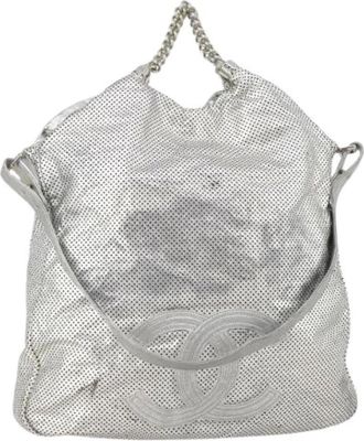 Chanel Pre-owned Vintage Schoudertas - Dames - Vintage Schoudertas - Grijs - ONE Size - Leer - Vintage