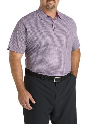 Callaway Big & Tall Chevron Printed Performance Polo Shirt in Grape Wine at Nordstrom, Size 3X Big