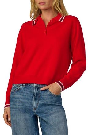Joe's Tipped Cashmere Polo Sweater in Cherry Red at Nordstrom, Size X-Small