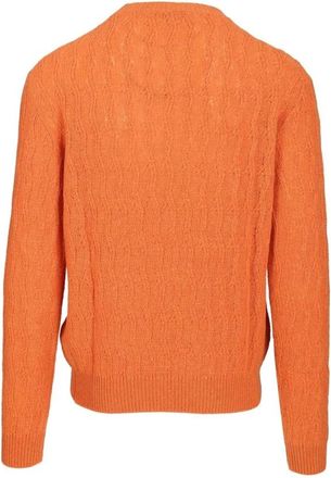 Etro Truien & Vesten, Heren, Oranje, L, Nylon, Ronde hals gebreid