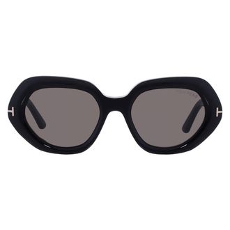 Tom Ford Smoke Geometric Ladies Sunglasses FT1317 01A 51