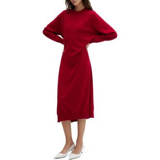 Mango Long Sleeve Sweater Dress in Red at Nordstrom Rack, Size 8