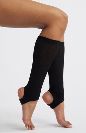 High Heel Jungle Show Pony Cotton Blend Rib Stirrup Socks in Black at Nordstrom