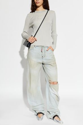 Versace Long Sleeve Top, Womens, Grey