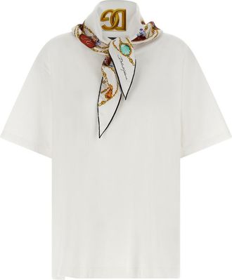Dolce & Gabbana White T-shirt With Scarf