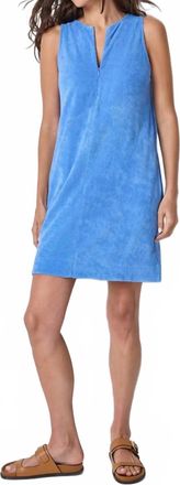 Lilla P Terry Zip Dress In Marine Blue