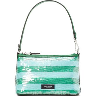 Kate Spade New York seaside stripe sequin east/west shoulder bag in Fresh Greens Multi at Nordstrom Rack