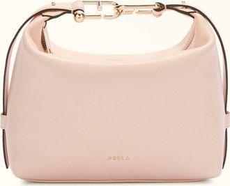 Furla Tonie Borsa A Spalla Dusty Pink Rosa Pelle Morbida Testurizzata Ares Donna