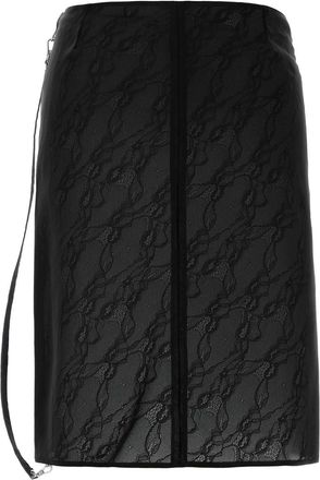 Courr&egrave;ges Womens Black Stretch Nylon Blend Skirt Gonne