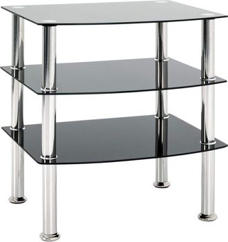 M&S Collection HAKU M&ouml;bel Tavolino, acciaio inossidabile, acciaio inossidabile nero, L 54 x P 45 x A 59 cm