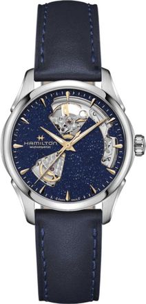 Hamilton Jazzmaster Open Heart Blue Dial Leather Strap Womens Watch H32215642