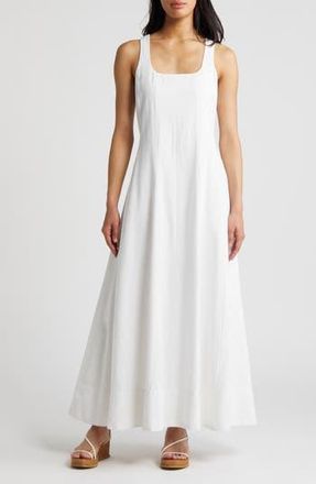 Halogen Linen Blend Maxi Dress in Bright White at Nordstrom Rack, Size Xx-Small