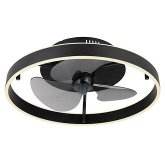 Netlighting Conway Ceiling Fan Black LED Dimmable 27006500K Remote Control Timer