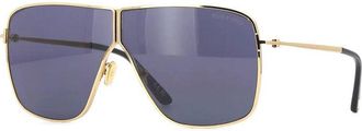 Tom Ford Sunglasses Aviator Full Rim, Shiny Deep Gold Frame And Smoke Lens Ft115930A
