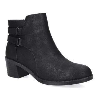 Easy Street Womens Easy Street Murphy Boots Black Faux Leather Ankle Bootie HAWK1247