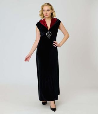 Unique Vintage Hooded Maxi Dress in Black W/Red Hood at Nordstrom, Size X-Small
