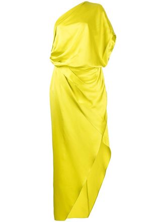 Michelle Mason Gedrapeerde midi-jurk - Geel