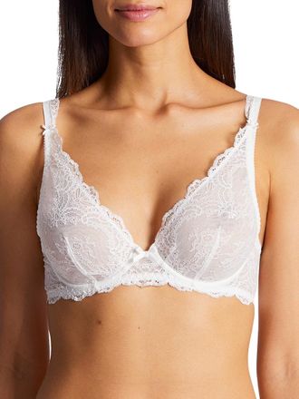 Aubade Womens Danse Des Sens Triangle Plunge Bra - White polyamide - Size 32C