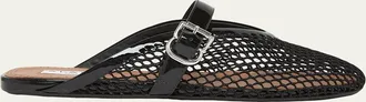 Alaia Mesh Mary Jane Ballerina Mules
