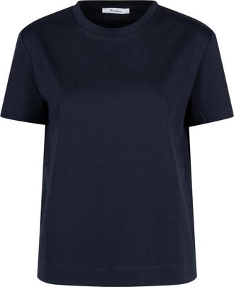 Max Mara Navy Blue Embroidered Logo T-Shirt