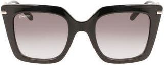 Ferragamo Gancini 51mm Rectangular Sunglasses in Black at Nordstrom Rack