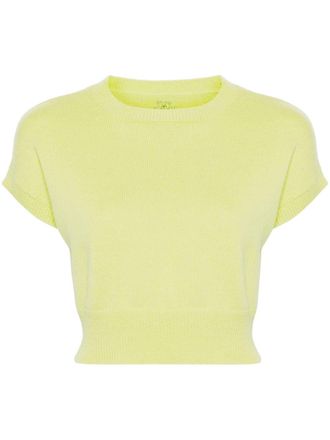 Teddy Cashmere Cropped trui - Groen