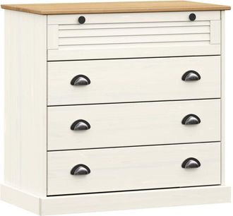 vidaXL C&oacute;moda Vigo Madera Maciza Pino Blanco 80x40x76 Cm Vidaxl