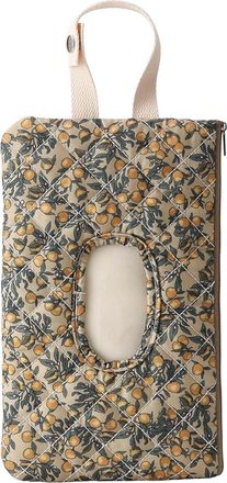 Generic Quilted Wipe Holder Floral Quilted Diaper Pouch Portable Bag, Portable Mommy Bag, Reusable and Hanging Floral Wet Wipes Bags (GREEN)