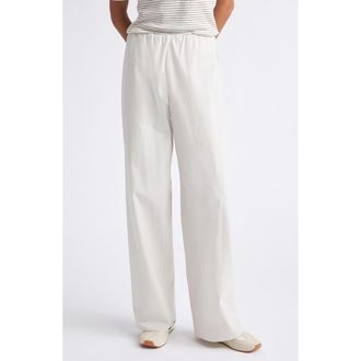 Vince Colette High Waist Cotton Twill Bias Pants in Oyster at Nordstrom, Size X-Small