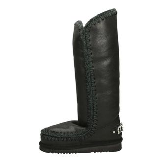 Mou Schoenen, Dames, Zwart, 39 EU, Wol, Eskimo 40 Rhinestones Logo