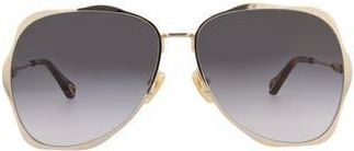 Chloé 60mm Wavy Sunglasses in Gold Gold Grey at Nordstrom Rack