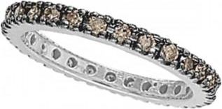 Allurez Champagne Diamond Eternity Ring Band in 14k White Gold (0.50ct)