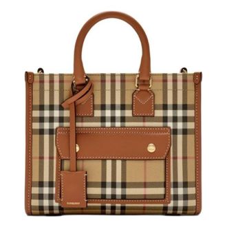 Burberry (WMNS) Burberry 26 Mini Freya Tote Archive Beige Briar Brown 81097931