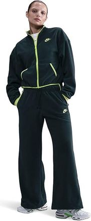 Nike Sportswear Club Fleece Cozy Mid-Rise Wide Pants Womens Clothing Seaweed/Cyber : LG (US 12-14), Cotton/Polyester/Rayon