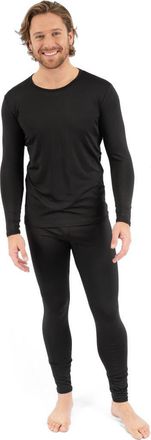 Leveret Mens Solid Thermal Pajama Set in Black at Nordstrom, Size Xx-Large