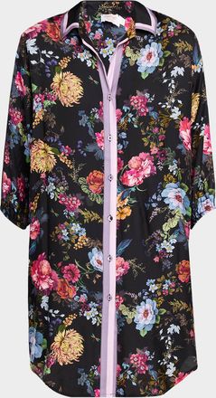 Johnny Was Baccara Floral Shirtdress Coverup