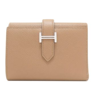 Herm&egrave;s Brown Pink Epsom Leather Wallet (Bi-Fold) (Pre-Owned)