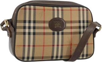 Burberry Pre-owned Cross Body Bags, female, Beige, Size: ONE SIZE Pre-owned Canvas Shoulder Bag