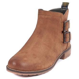 Barbour Womens Sarah Low Buckle Leather Closed Toe Dealer Chelsea Boot - Tobacco - 3