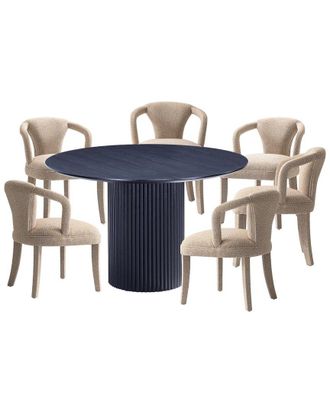 Manhattan Comfort Modern Round Dining Table & Chairs Set