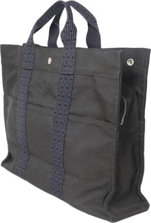 Herm&egrave;s Her Line Gray Silver Tote Bag (Pre-Owned)