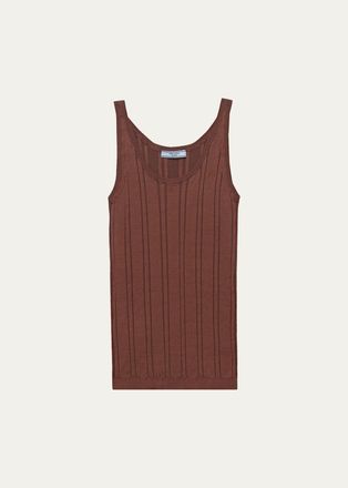 Prada Rib-Knit Cotton Tank